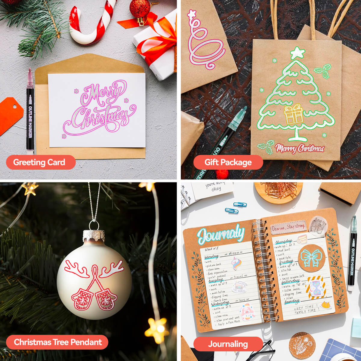 Outline marker Pack Of 12 (Buy 1 Get 1 Free)